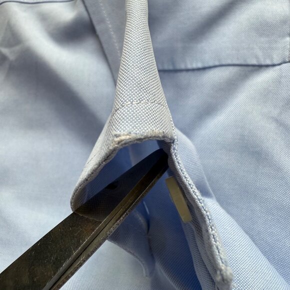 Brooks Brothers Size 17 1/2 - 35 Blue Slim Fit Non-Iron The Original Polo Shirt - Picture 13 of 16